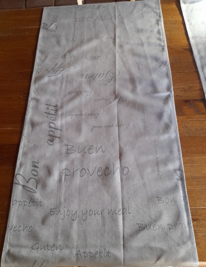 Lot de 2 chemins de table gris jacquard - photo numéro 2