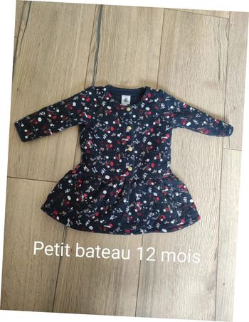 Robe petit bateau 12 mois bleu marine rouge blanc