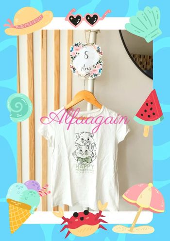 T-shirt blanc Disney Aristochats 8ans