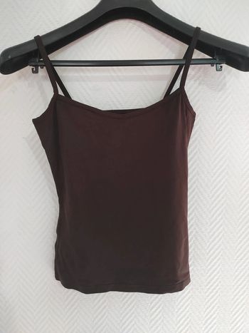 Top marron bretelles fines 38