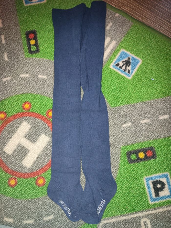 collants laine bleue