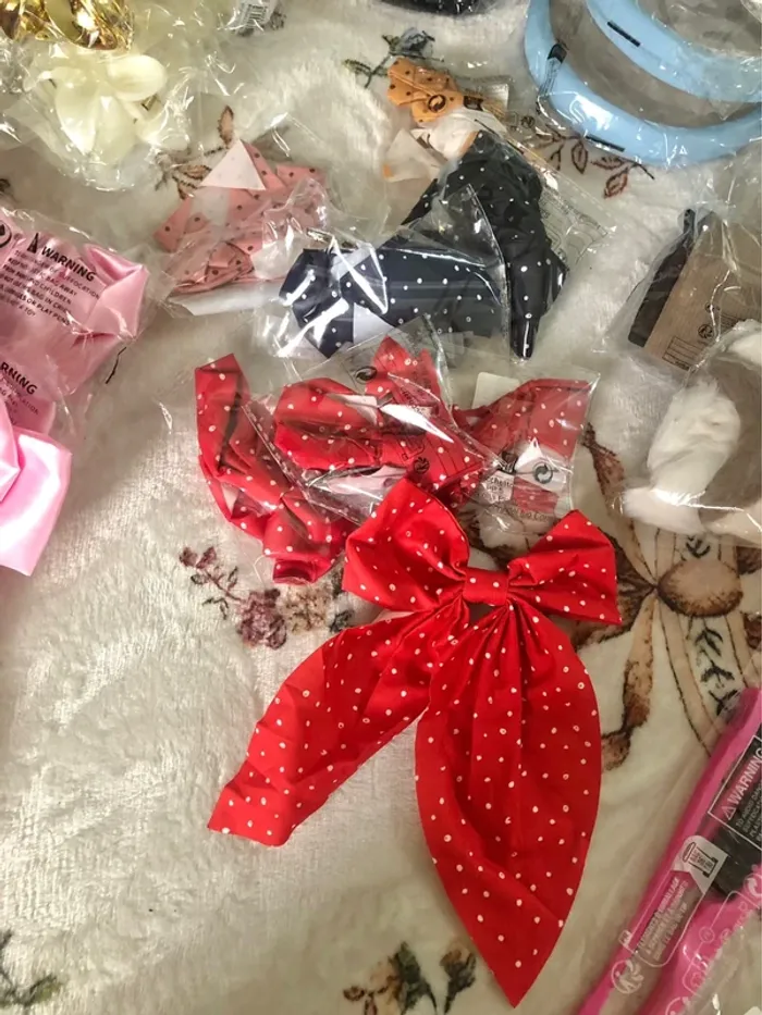 Lot accessoires cheveux pinces croco noeud serre tête etc - photo numéro 6