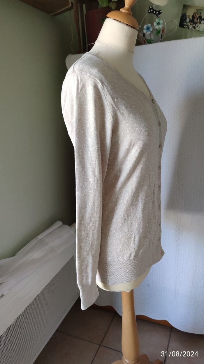 Cardigan beige manches longues - photo numéro 4
