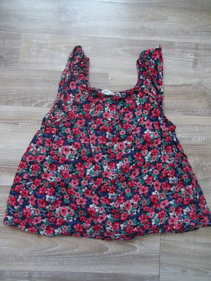 Top évasé fleuri bleu H&M 128 cm