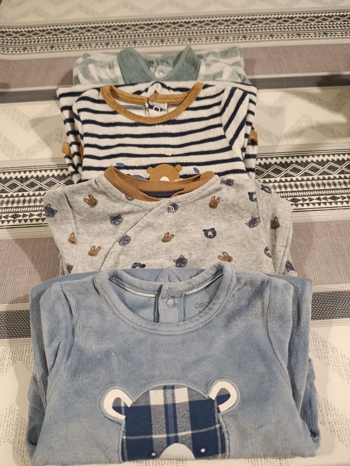 Pyjama bébé garçon 3 mois lot de 4 Obaïbi - photo numéro 2