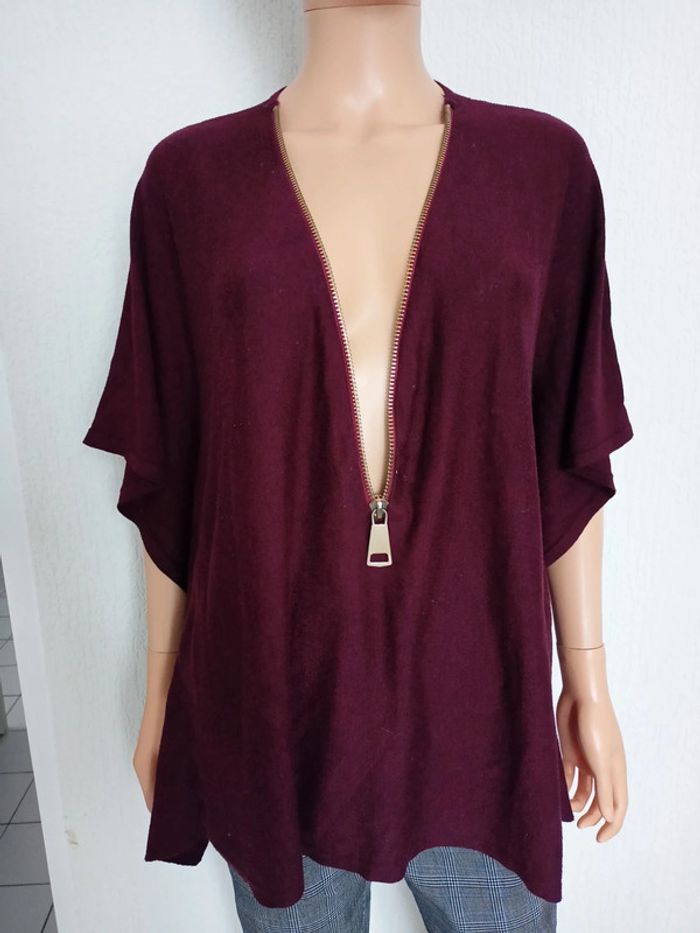 Pull manches courtes bordeaux TU N*38 - photo numéro 3