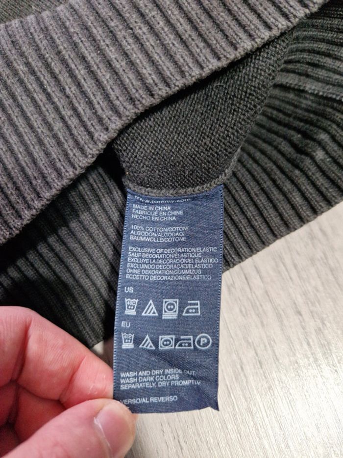 Pull Crewneck Tommy Hilfiger Noir Logo Brodé Taille M Homme - photo numéro 6