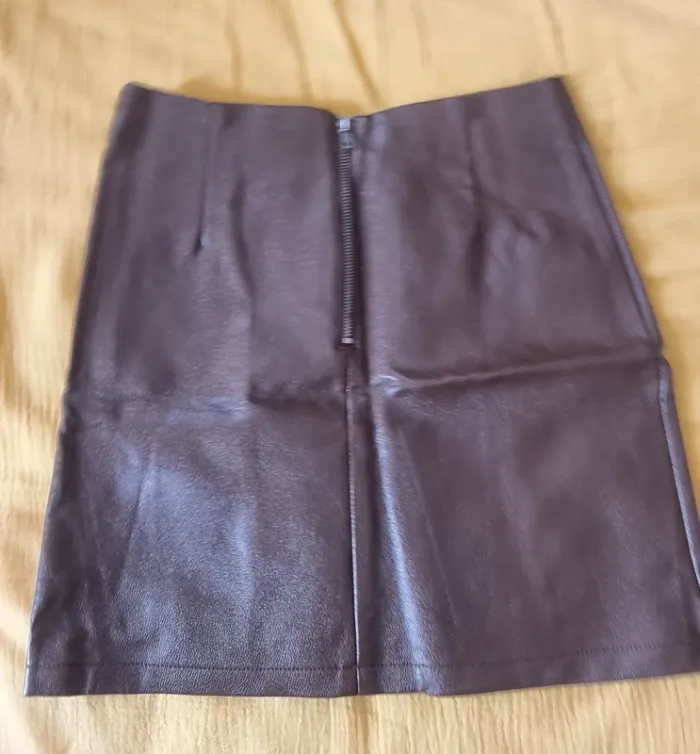 Jupe marron cuir synthétique - photo numéro 2
