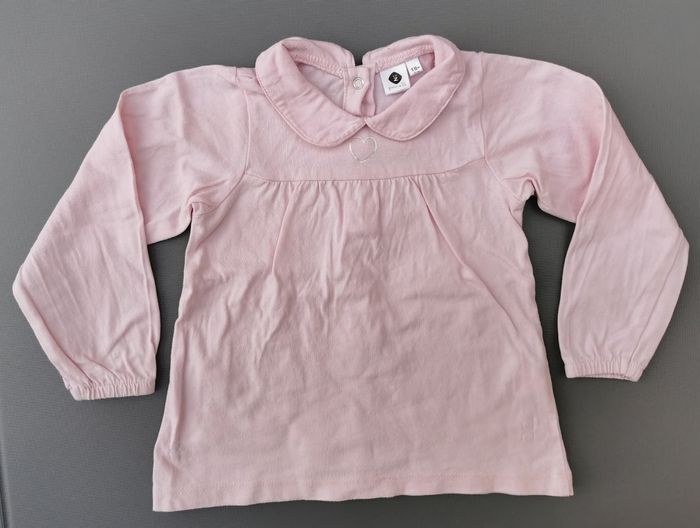 Tee-shirt ML à col Claudine 18 mois file grain de blé