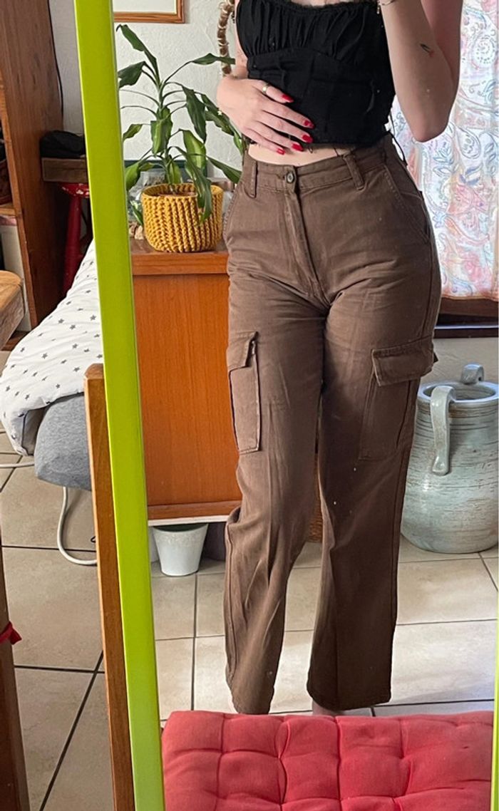 pantalon cargo marron