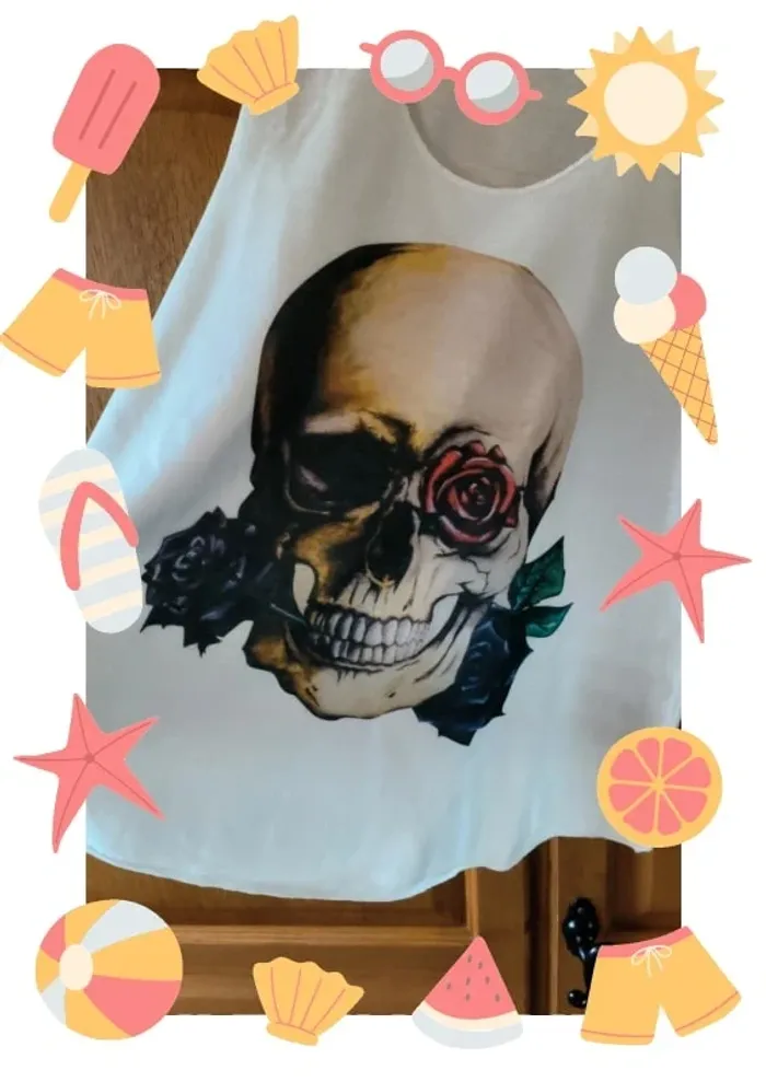 Débardeur marcel fluide skull 38 - photo numéro 2