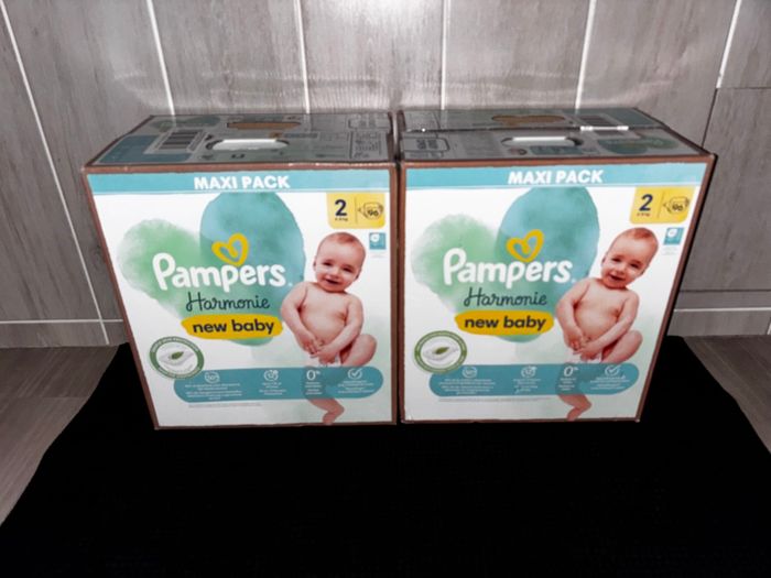 Lot De 2 Maxi-Pack De 96 Couches Pampers Harmonie Taille 2