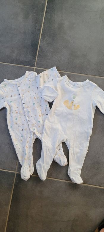 2 pyjamas mixte 1mois