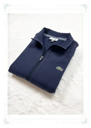 Lacoste veste bleu marine homme taille L coton zip sans capuche