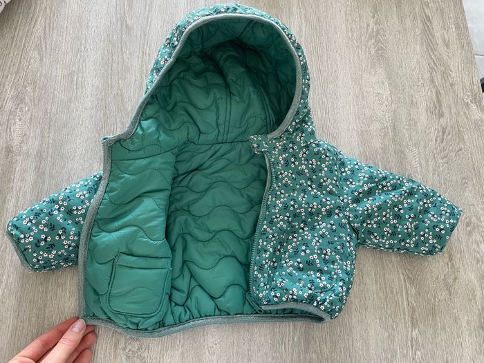 Manteau réversible bébé fille 1-3 mois