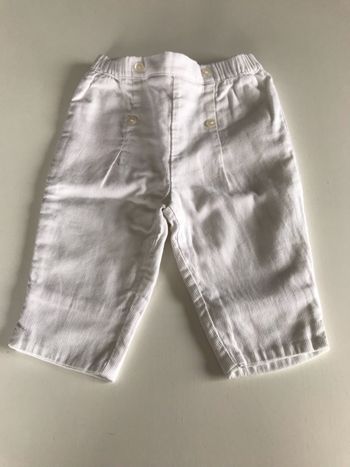 Pantalon bébé blanc de cérémonie Cyrillus 6 mois