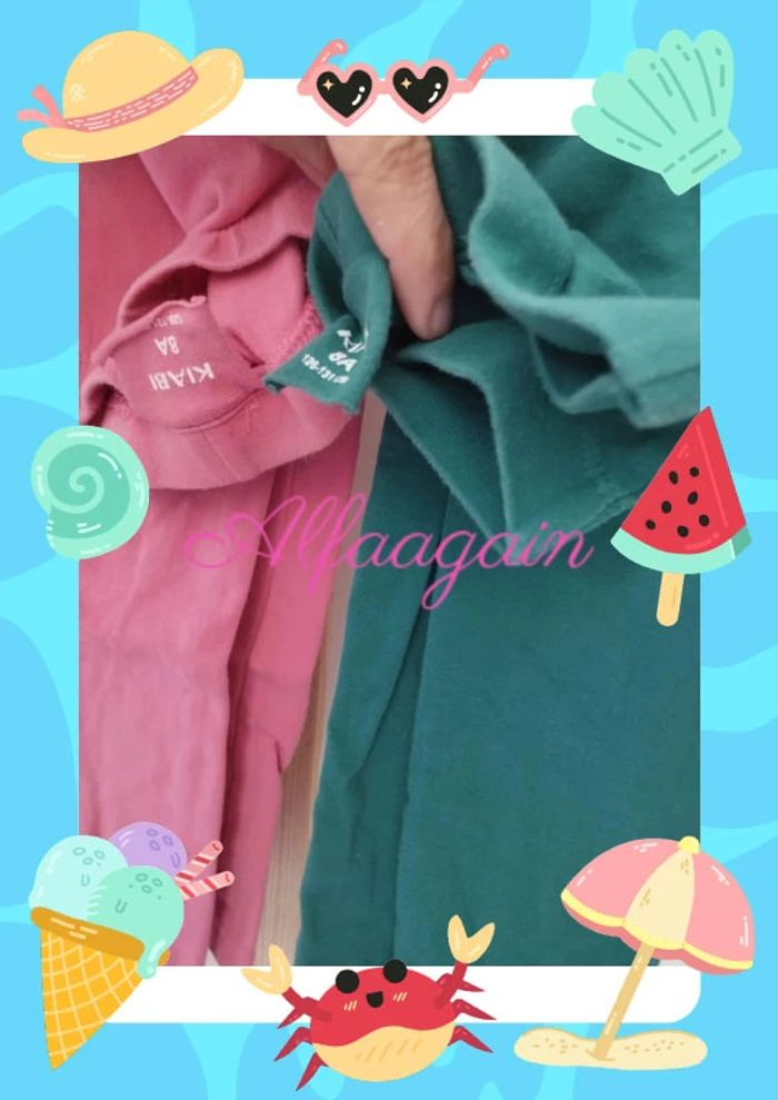 Lot leggings vert et rose Kiabi 8ans - photo numéro 2