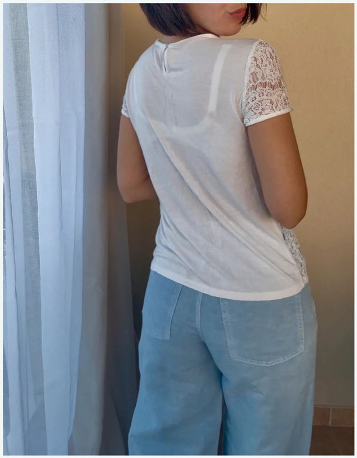 Tee shirt en dentelle Esprit taille S parfait etat - photo numéro 5