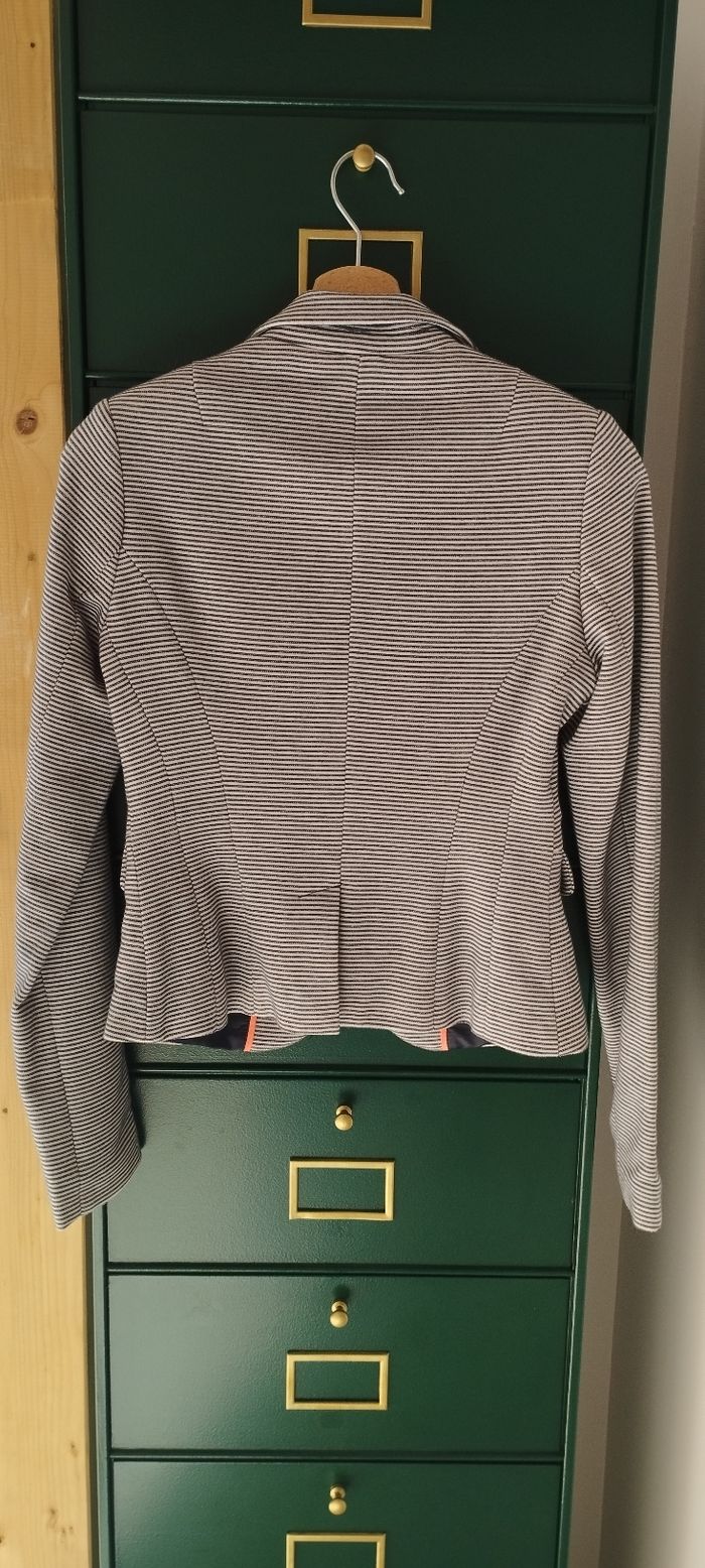 Veste blazer rayé bleu et blanc Pimkie taille 34 - photo numéro 2