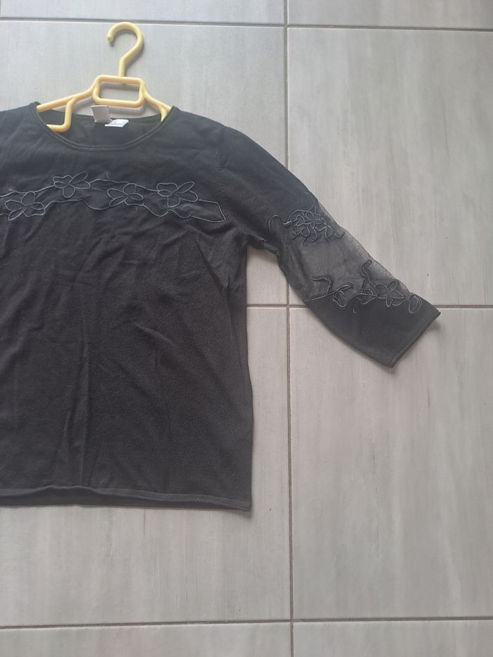 Pull noir avec transparence Taille 40 Heine - photo numéro 4