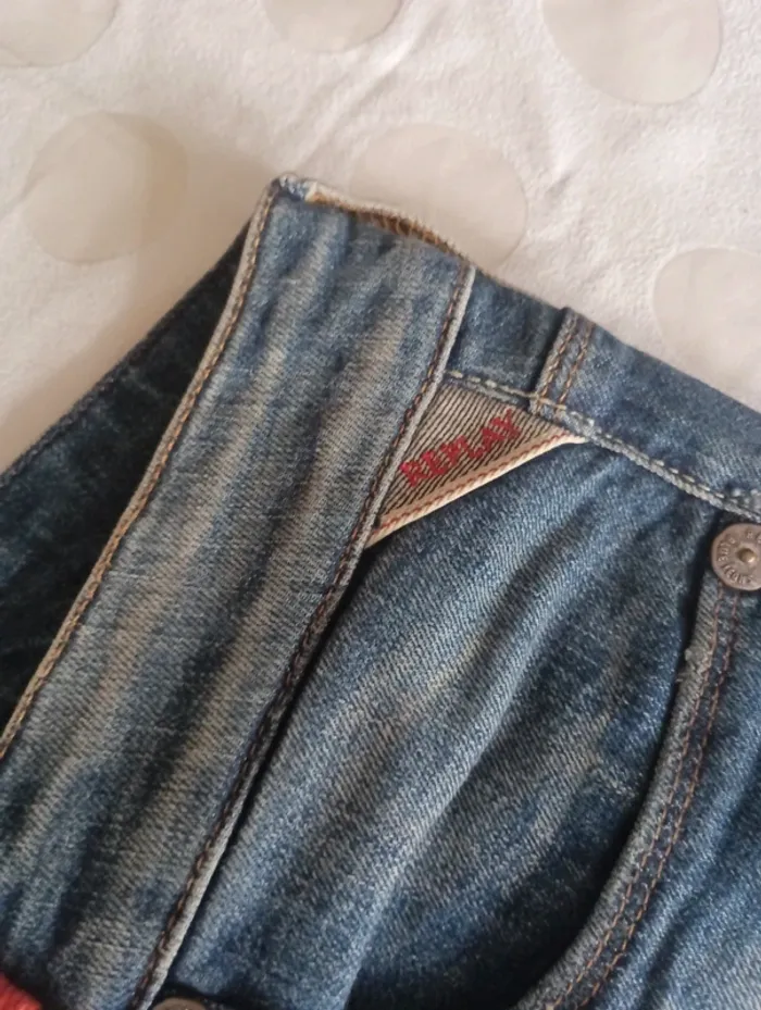 Pantalon jeans court femme Replay taille 40 coupe droite rétro vintage - photo numéro 7