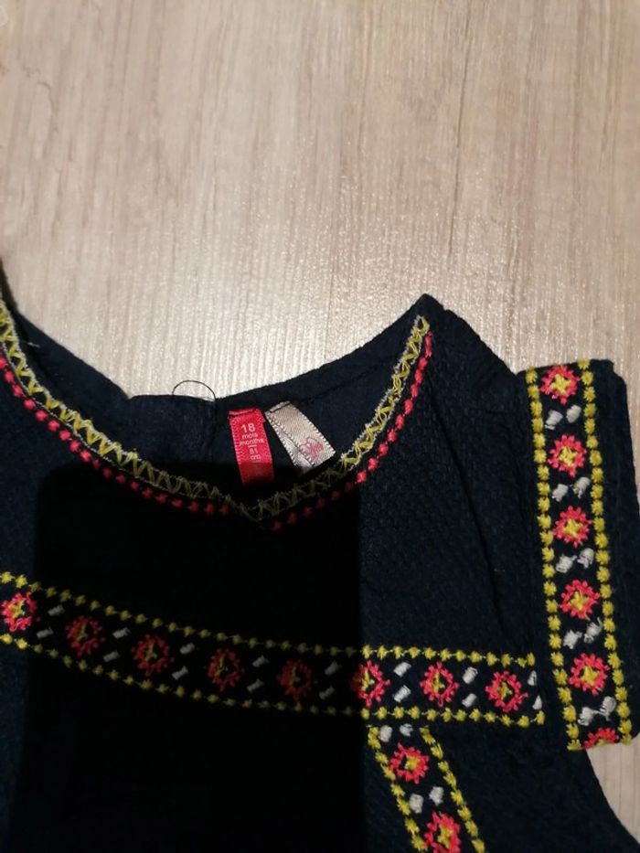 Robe orchestra bleue marine & broderies 18 mois - photo numéro 2