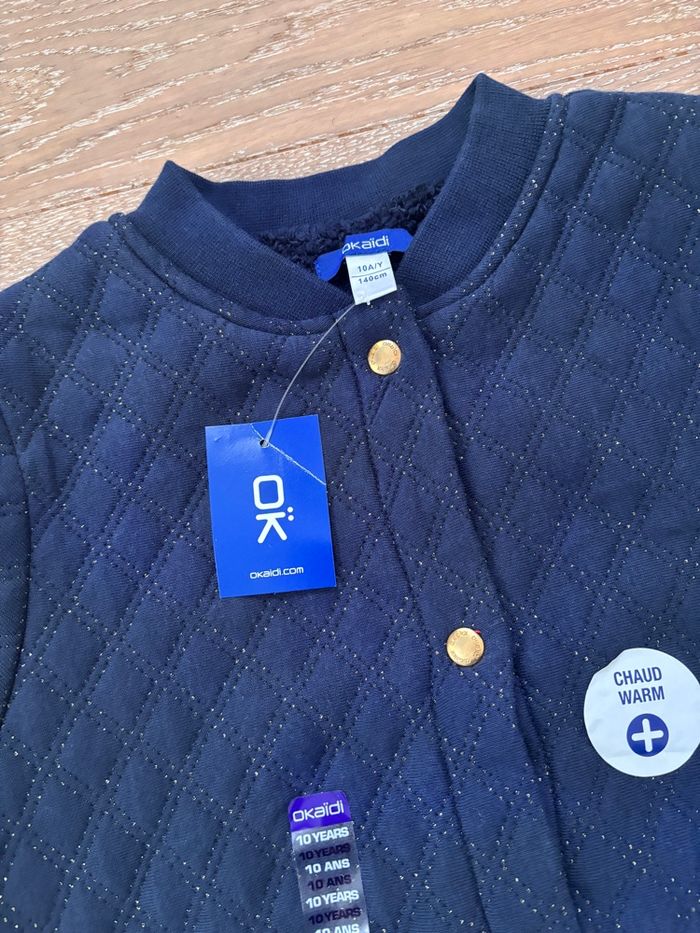Gilet veste chaude Okaïdi fille 10 ans fourrure neuf étiquette