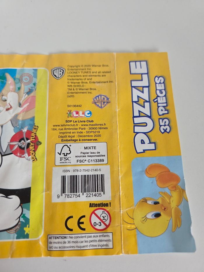 🧩 Puzzle 35 pièces Complet Looney Tunes Titi et Grosminet, Bugs Bunny & Co - Warner Bros - photo numéro 5