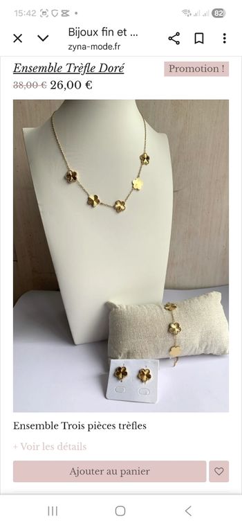 Ensemble Fleur doré 