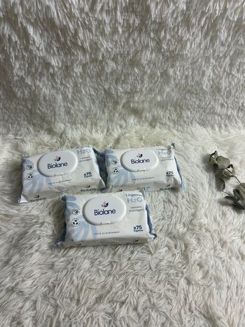 Lot de 3 paquets de 75 lingettes Biolane 