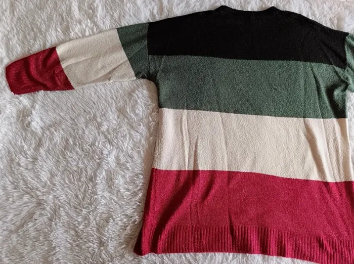 Pull long rayé à manches raglants T. XL - 46 / 48 Esmara - photo numéro 6