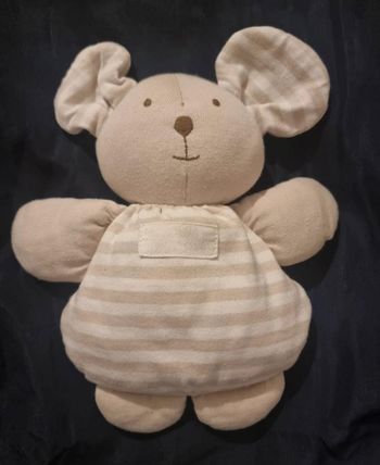Doudou Souris beige a rayure
