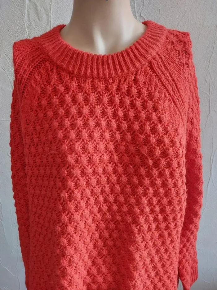 Pull tricot rouge Taille M - photo numéro 2