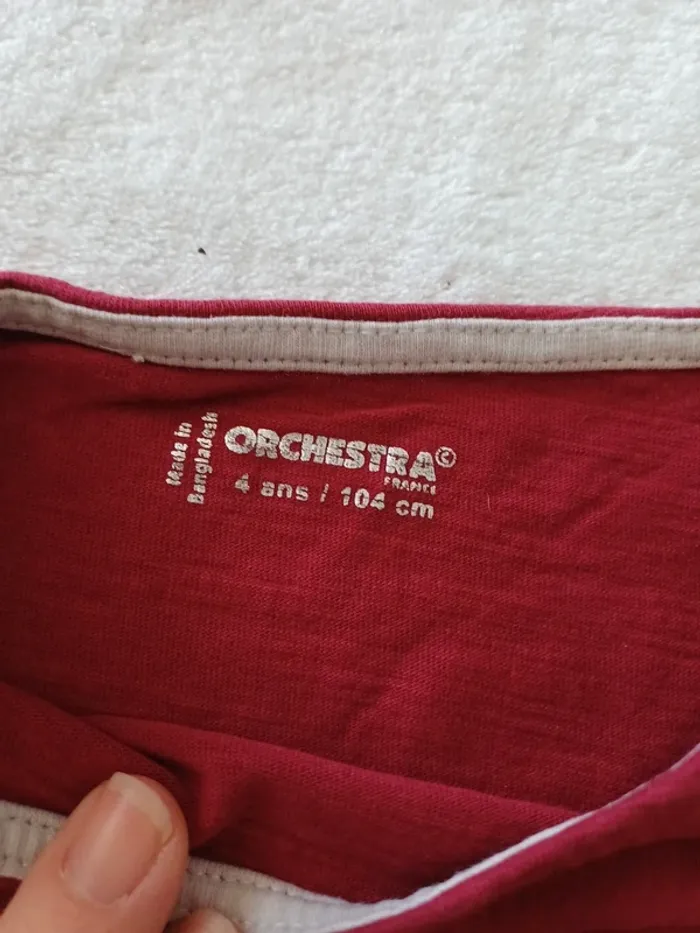 T-shirt bordeaux 4 ans Orchestra - photo numéro 2