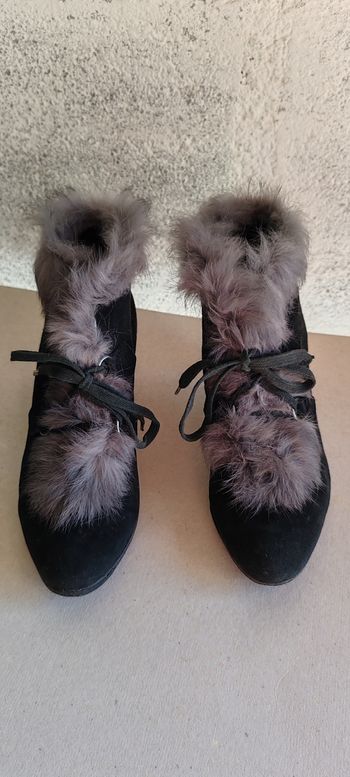 Bottines noires femme en cuir