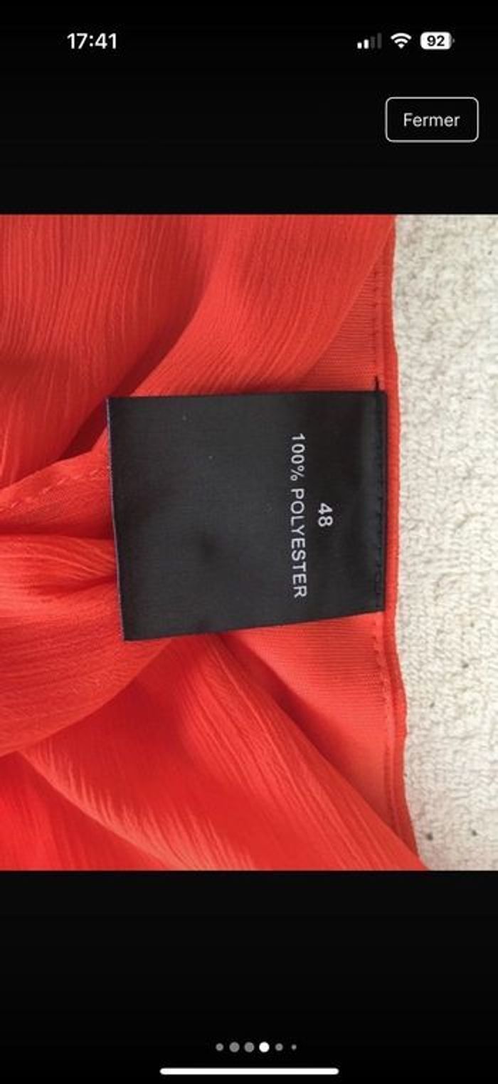 Robe longue rouge orangé taille 48 - photo numéro 4