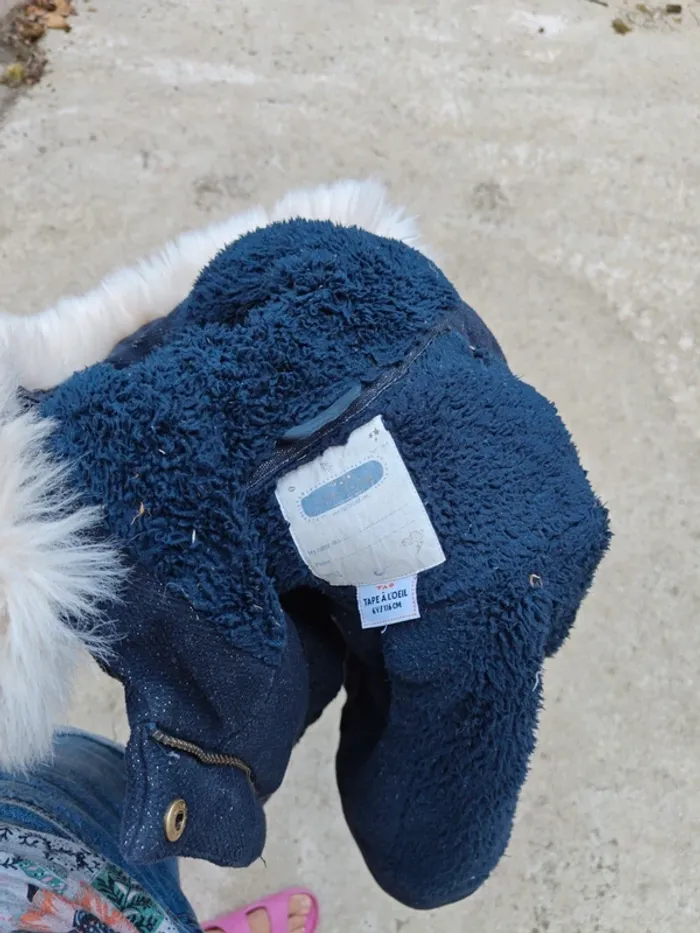 Manteau chaud bleu marine à paillettes - photo numéro 2