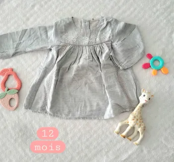 Robe grise légère manches longues 12mois
