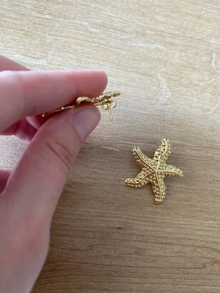 Boucle d'oreille etoile de mer - photo numéro 3