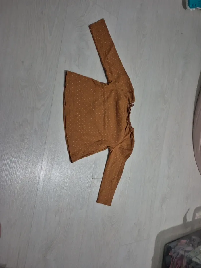 T-shirt manches longues marron motif ours - photo numéro 5