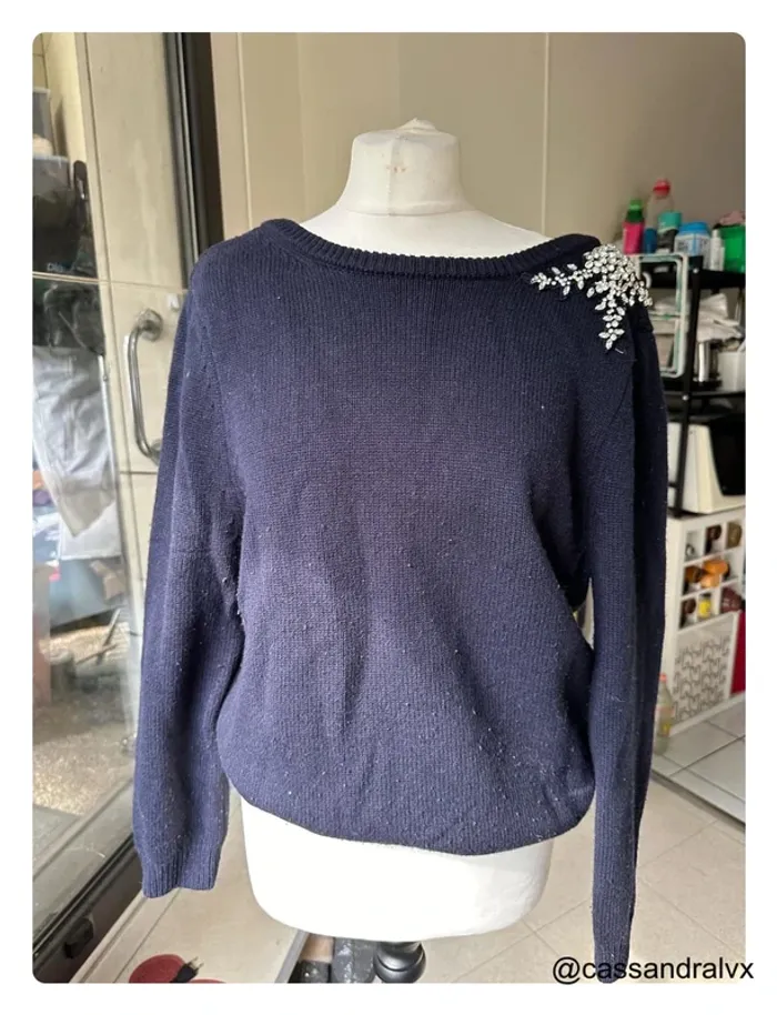 Pull bleu marine laine et cachemire - Ba&sh