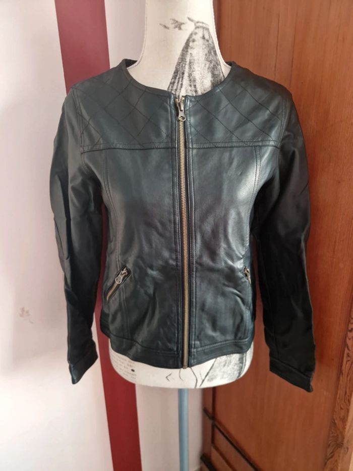 Veste noire imitation cuir