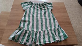 Robe rayé vert et blanc