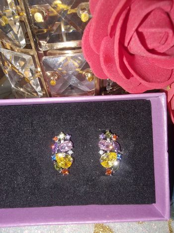 Petites boucles d’oreilles incrustées cristaux