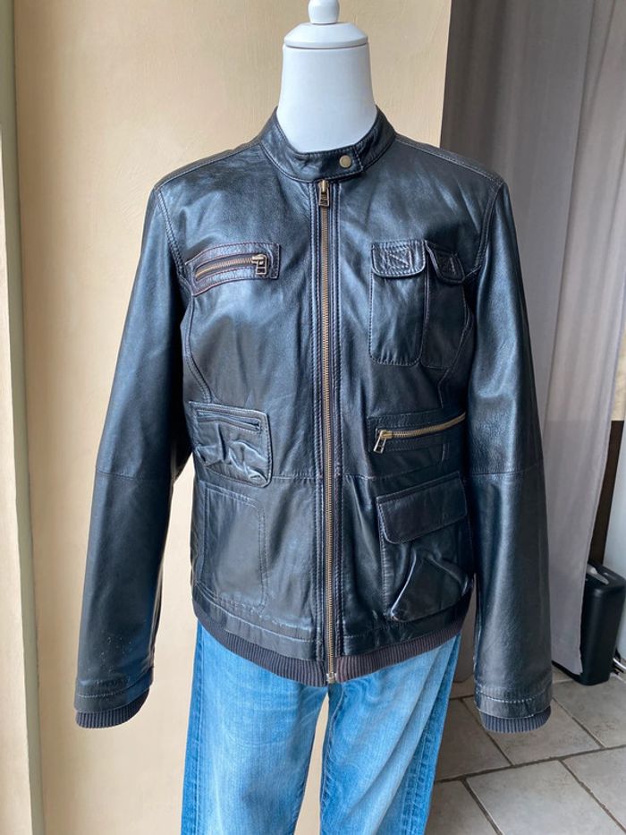 Veste en cuir perfecto noire Promod M/L - photo numéro 10