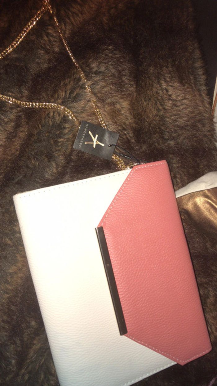 sac bandouliere rose saumon et beige neuf etisuette - photo numéro 5