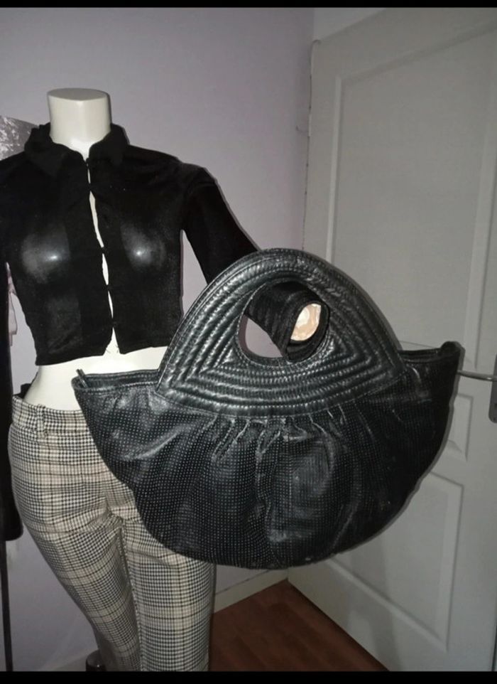 Sac à main by Diesel original en cuir véritable noir en excellent etat - photo numéro 17