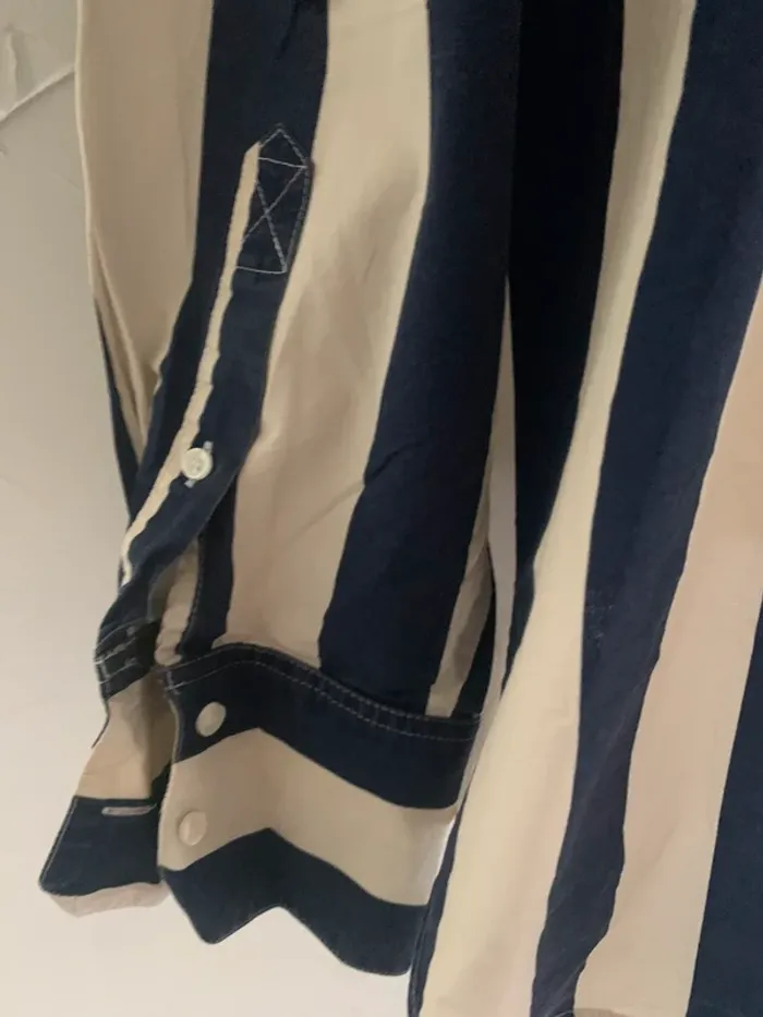 Chemise Zara oversize bleu et crème taille XL - photo numéro 11