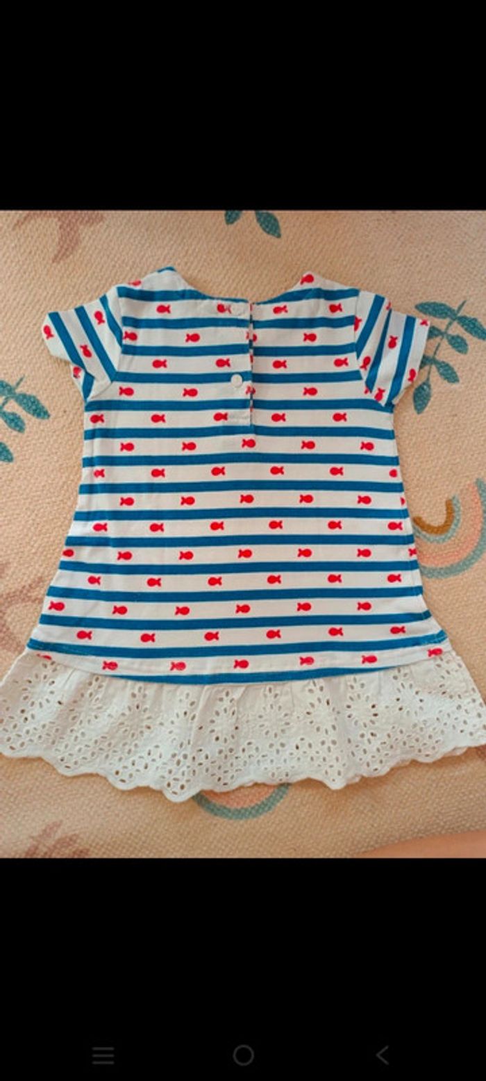 Robe marinière dentelle poisson rouge 24 mois - photo numéro 4