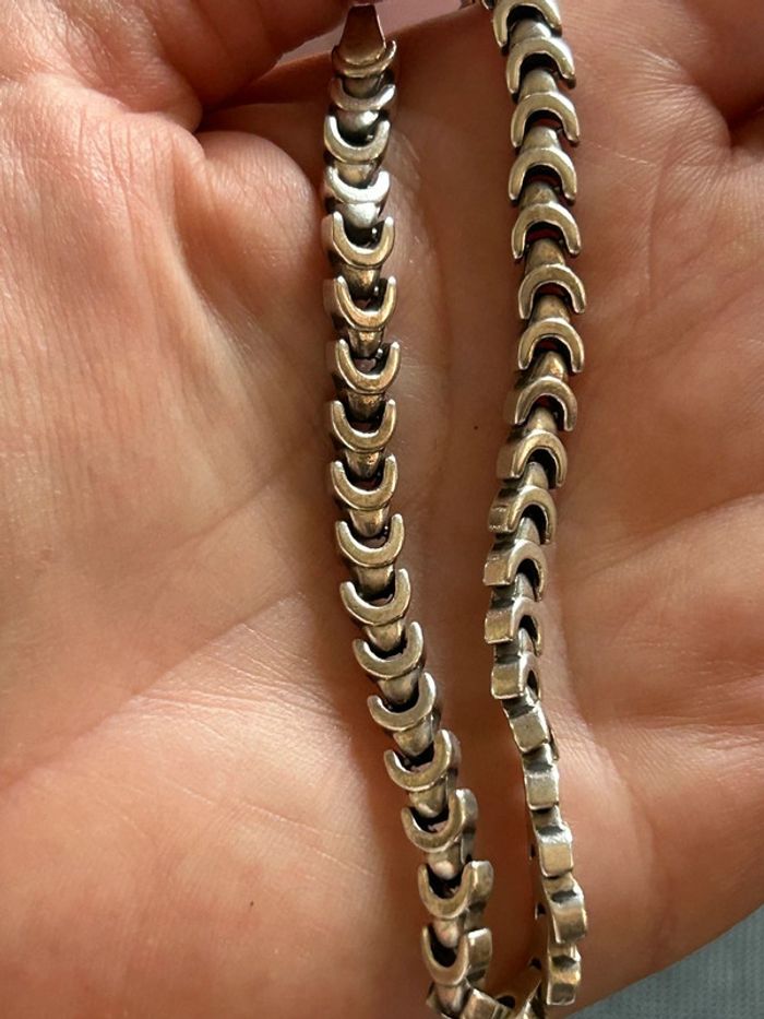 Beau bracelet en argent massif mixte TBE - photo numéro 4